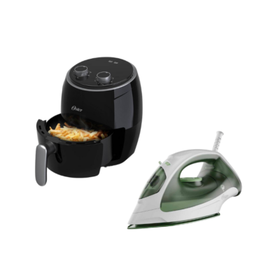 Combo Freidora de Aire 3.8 Lts OSTER + Plancha de Ropa OSTER Vapor