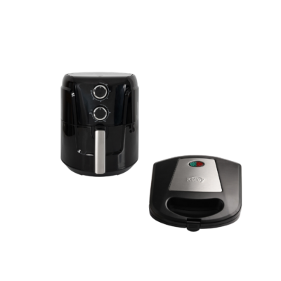 Combo Freidora de Aire 4.5 Lts Kalley + Sanduchera Kalley Panini