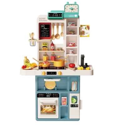 Set de cocina de 88 cm con función de rociado y sonido – 52 piezas (azul)